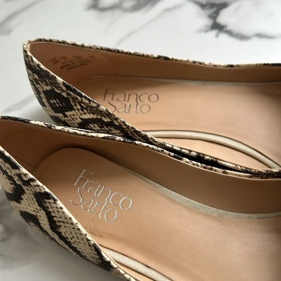 Pre owned/ Franco Sarto Snakeskin Patterned Women's Flats - Picture 5 of 15